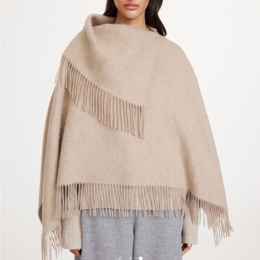 By Malene Birger turtma wool fringe bib poncho- NWT